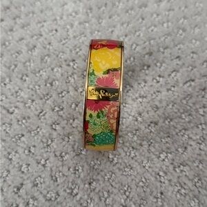 Lilly Pulitzer Floral Bangle Bracelet - Gold, Yellow, Green, Pink